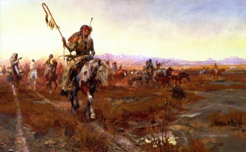 Indios americanos Painting - El curandero nº 2 1908 Charles Marion Russell Indios Americanos